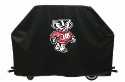 Wisconsin Grill Cover with Badgers Bucky Logo on Black Vinyl