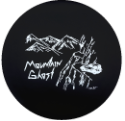 Mountain Ghost Tire Cover on Black Vinyl