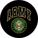 Army Shield Tire Cover on Black Vinyl