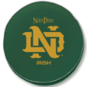 Notre Dame Tire Cover  w/ (Vintage) Logo on Green Vinyl