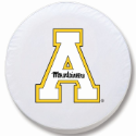 Appalachian State University Tire Cover on White Vinyl