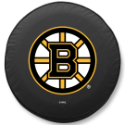 Boston Bruins Tire Cover on Black Vinyl