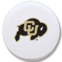 University of Colorado Tire Cover w/ Buffaloes Logo White Vinyl