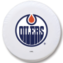 Edmonton Oilers Tire Cover on White Vinyl