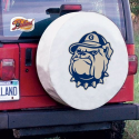Georgetown University Tire Cover w/ Hoyas Logo White Vinyl