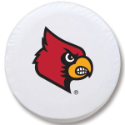 University of Louisville Tire Cover w/ Cardinals Logo White Vinyl