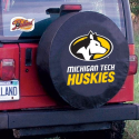 Michigan Tech University Tire Cover Logo on Black Vinyl