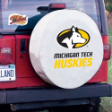 Michigan Tech University Tire Cover Logo on White Vinyl