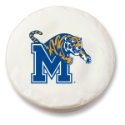 University of Memphis Tire Cover w/ Tigers Logo on White Vinyl