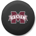 Mississippi State University Tire Cover Logo on Black Vinyl