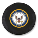 United States Navy Tire Cover on Black Vinyl