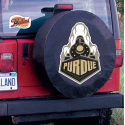 Purdue University Tire Cover w/ Boilermakers Logo Black Vinyl