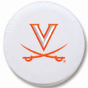 University of Virginia Tire Cover w/ Cavaliers Logo White Vinyl