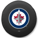 Winnipeg Jets Tire Cover on Black Vinyl