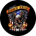 Born Free Eagle Tire Cover on Black Vinyl