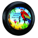 Its 5 O'clock Somewhere Bird in Paradise Tire Cover on Black