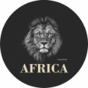 Land Rover African Lion Tire Cover on Black Vinyl