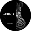 Land Rover African Zebra Tire Cover on Black Vinyl