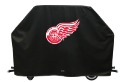 Detroit Grill Cover with Red Wings Logo on Black Vinyl