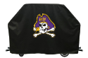 East Carolina Grill Cover with Pirates Logo on Black Vinyl