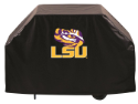 LSU Grill Cover with Tigers Logo on Black Vinyl