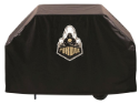 Purdue Grill Cover with Boilermakers Logo on Black Vinyl