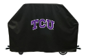 Texas Christian Grill Cover with Horned Frogs Logo on Black Vinyl