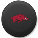University of Arkansas Tire Cover Logo on Black Vinyl