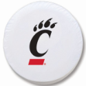 University of Cincinnati Tire Cover w/ Bearcats Logo White Vinyl