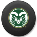 Colorado State University Tire Cover w/ Rams Logo Black Vinyl