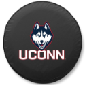 University of Connecticut Tire Cover w/ Huskies Logo Black Vinyl