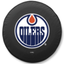 Edmonton Oilers Tire Cover on Black Vinyl