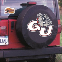 Gonzaga University Tire Cover w/ Bulldogs Logo on Black Vinyl