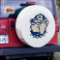 Georgetown University Tire Cover w/ Hoyas Logo on White Vinyl