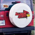 Illinois State University Tire Cover w/ Redbirds Logo White Vinyl