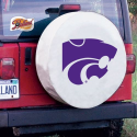 Kansas State University Tire Cover Logo on White Vinyl