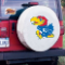 University of Kansas Tire Cover w/ Jayhawks Logo White Vinyl