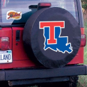 Louisiana Tech University Tire Cover Logo on Black Vinyl