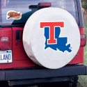 Louisiana Tech University Tire Cover Logo on White Vinyl