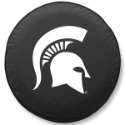 Michigan State University Tire Cover Logo on Black Vinyl