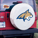 Montana State University Tire Cover Logo on White Vinyl