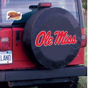 University of Mississippi Tire Cover w/ Rebels Logo Black Vinyl