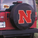 University of Nebraska Tire Cover Logo on Black Vinyl