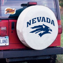 University of Nevada Tire Cover w/ Wolf Pack Logo White Vinyl