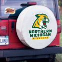 Northern Michigan University Tire Cover Logo on White Vinyl