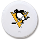 Pittsburgh Penguins Tire Cover on White Vinyl
