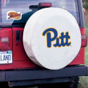 University of Pittsburgh Tire Cover w/ Panthers Logo White Vinyl