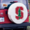 Stanford University Tire Cover w/ Cardinals Logo on White Vinyl