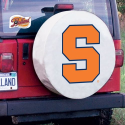 Syracuse University Tire Cover w/ Orange Logo on White Vinyl