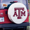 Texas A&M Tire Cover w/ Aggies Logo on White Vinyl